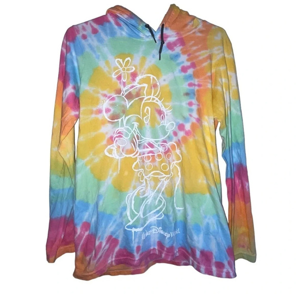 Disney Parks Walt Disney World Colorful Tie Dye Minnie Mouse Hoodie Size Small - Picture 1 of 7